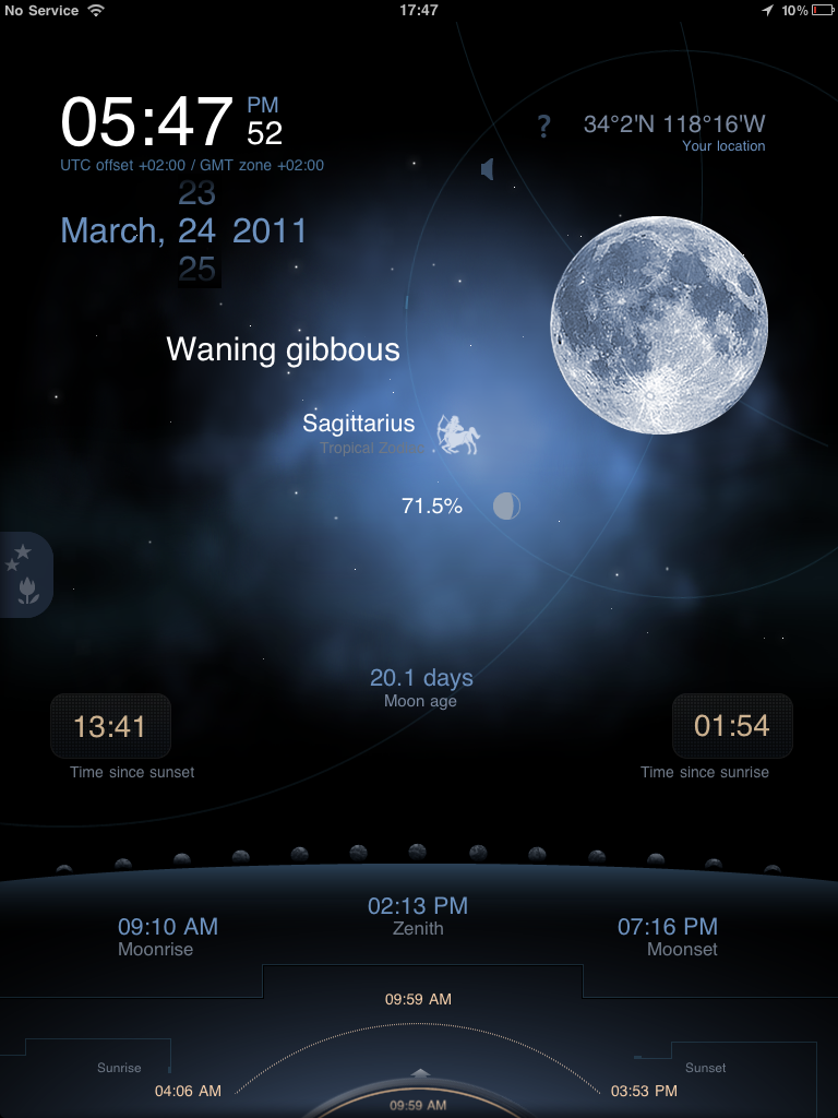 Sunset and sunrise countdown timers