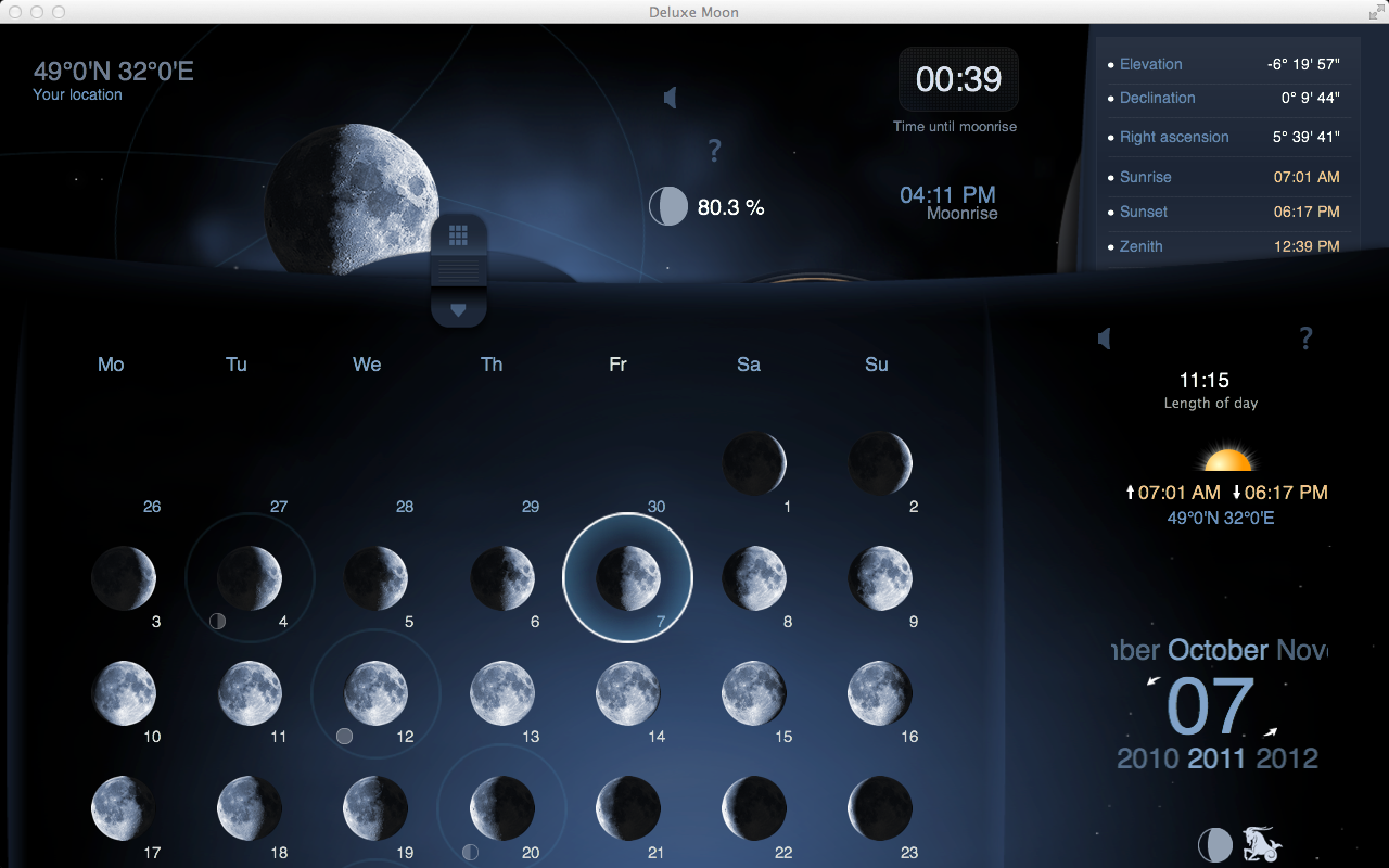 Moon calendar